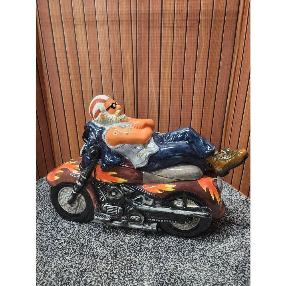 Biker Motorcycle Cookie Jar